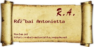 Rábai Antonietta névjegykártya